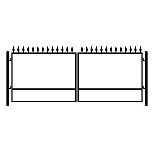Wrought Iron Driveway Gate Kit - 16 ft 0 in, Dual Swing, No Pickets, Finials