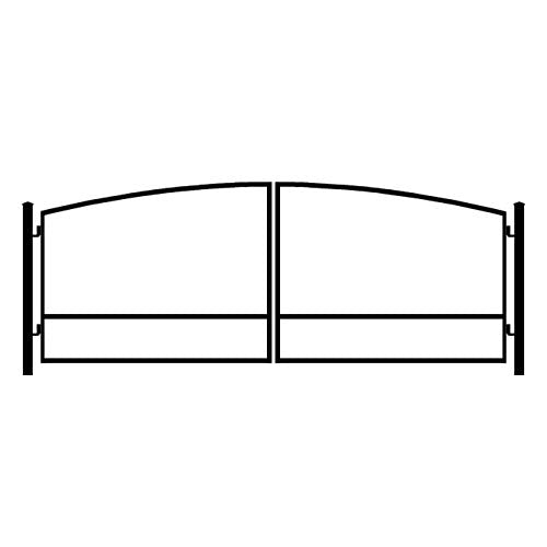 Wrought Iron Driveway Gate Kit - 16 ft 0 in, Dual Swing, No Pickets, Arched