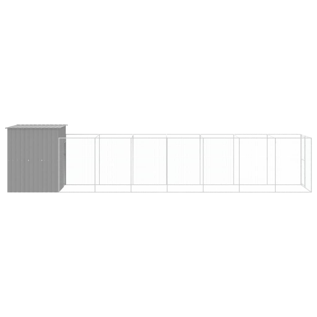 Dog House with Extended Run Galvanized Steel 65"x339.8"x71.3"
