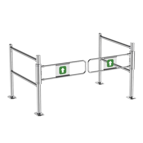 Universal Swing Gate for Supermarkets & Warehouses - Safety Entrance Gate with Guardrail, Automatic Closing Feature for Libraries & Stores