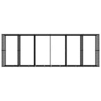 Outdoor Dog Kennel Heavy Duty Steel Exercise Pen, Extra Large Pet Playpen with Lockable Door for Backyard, 226.8 x 75.6 x 78.7 Inches