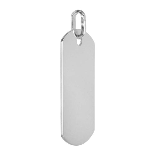 3 Sizes Plain Sterling Silver Dog Tag Necklace for Men & Women Polished Finish Nickel Free Italy Available with or Without Chain
