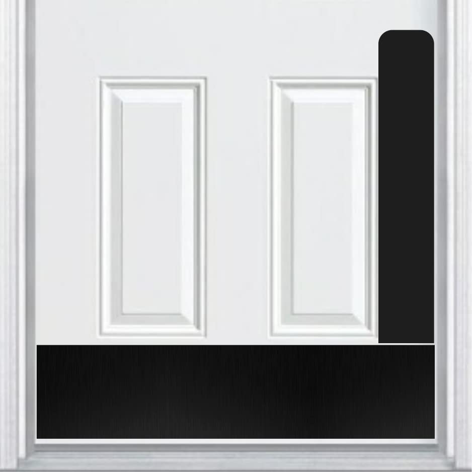 | Dog Scratch Door Protection Plate (6x22") & Kick Plate (6x30") - Satin Black Adhesive Mount