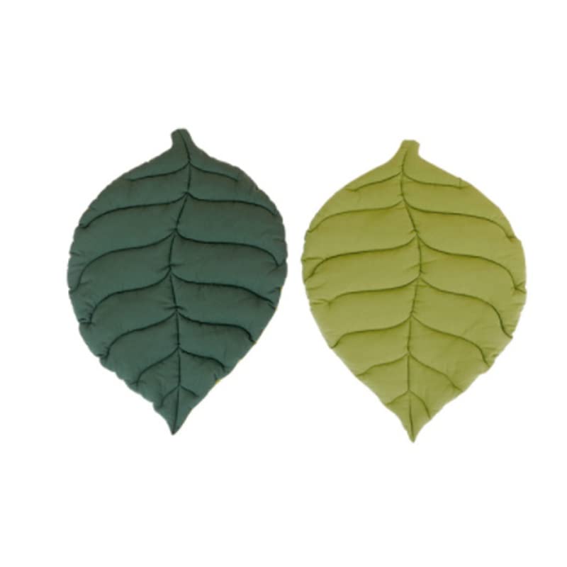 Cat Bed Mat Leaf Shape Soft Dog Bed Crate Pad Machine Washable Mattress Medium Small