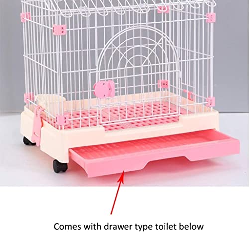 pet Crate Dog Cage from Small to Large, Durable Dog Crate Dog Kennel Metal Wire Single Door Folding Pet Animal Pet Cage for Crate Training, Travel (Color : M)