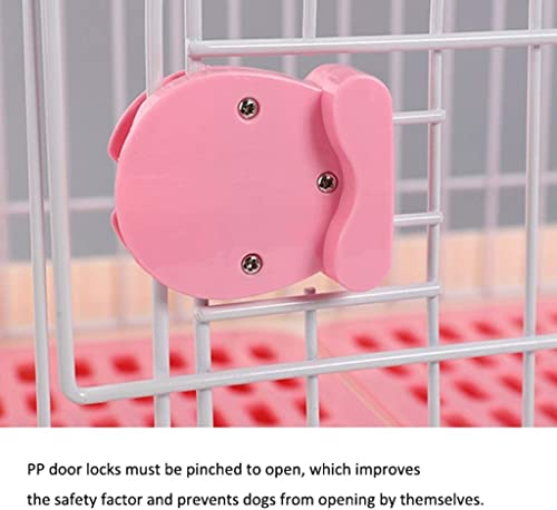 pet Crate Dog Cage from Small to Large, Durable Dog Crate Dog Kennel Metal Wire Single Door Folding Pet Animal Pet Cage for Crate Training, Travel (Color : M)