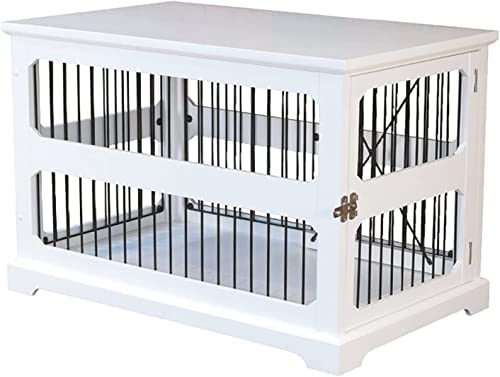 pet Crate Multi-Functional Pet Cage Crate, Indoor Dog Crate Furniture, End Table with Safety Lock, Pet Home Dog Kennel for Small and Medium Dog (Color : White)