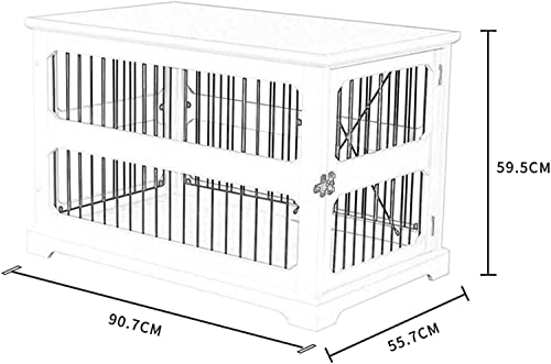 pet Crate Multi-Functional Pet Cage Crate, Indoor Dog Crate Furniture, End Table with Safety Lock, Pet Home Dog Kennel for Small and Medium Dog (Color : White)