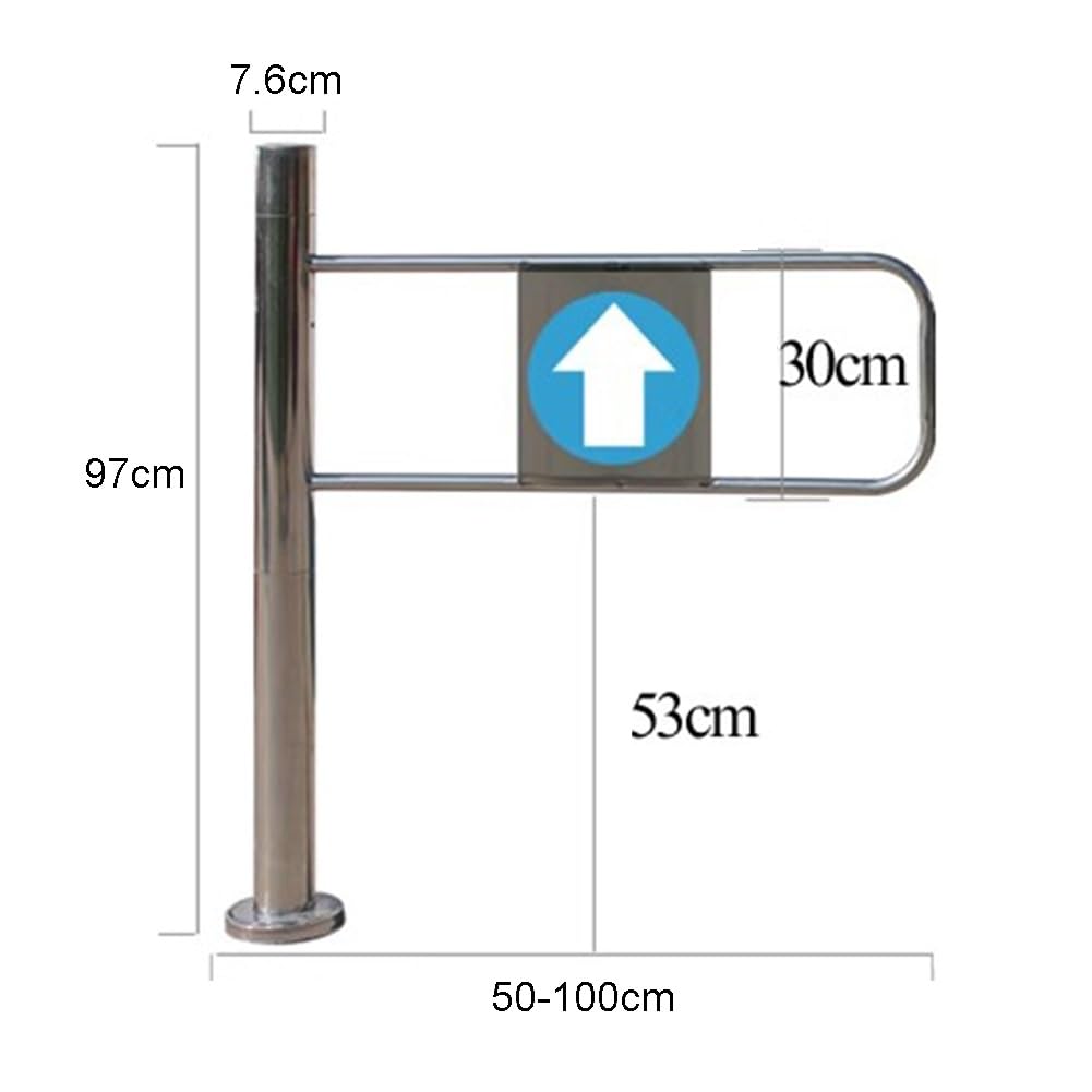 Universal Metal Swing Safety Gate - Automatic Security Gate for Markets, Warehouses, Shops, and Homes (Silver-L, 90x97cm) - Easy Installation, Durable Protection, Child & Pet Safe