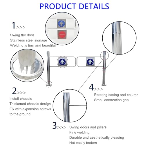 Automatic Rebound Swing Gate - One-Way Metal Entrance Door 90° Open Pedestrian Gate for Markets Libraries & Stores - Heavy-Duty Spring-Loaded Design 180x100cm Outdoor Safety Solution