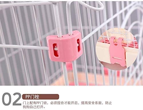 pet Crate Dog Cage from Small to Large, Durable Dog Crate Dog Kennel Metal Wire Single Door Folding Pet Animal Pet Cage for Crate Training, Travel (Color : M)