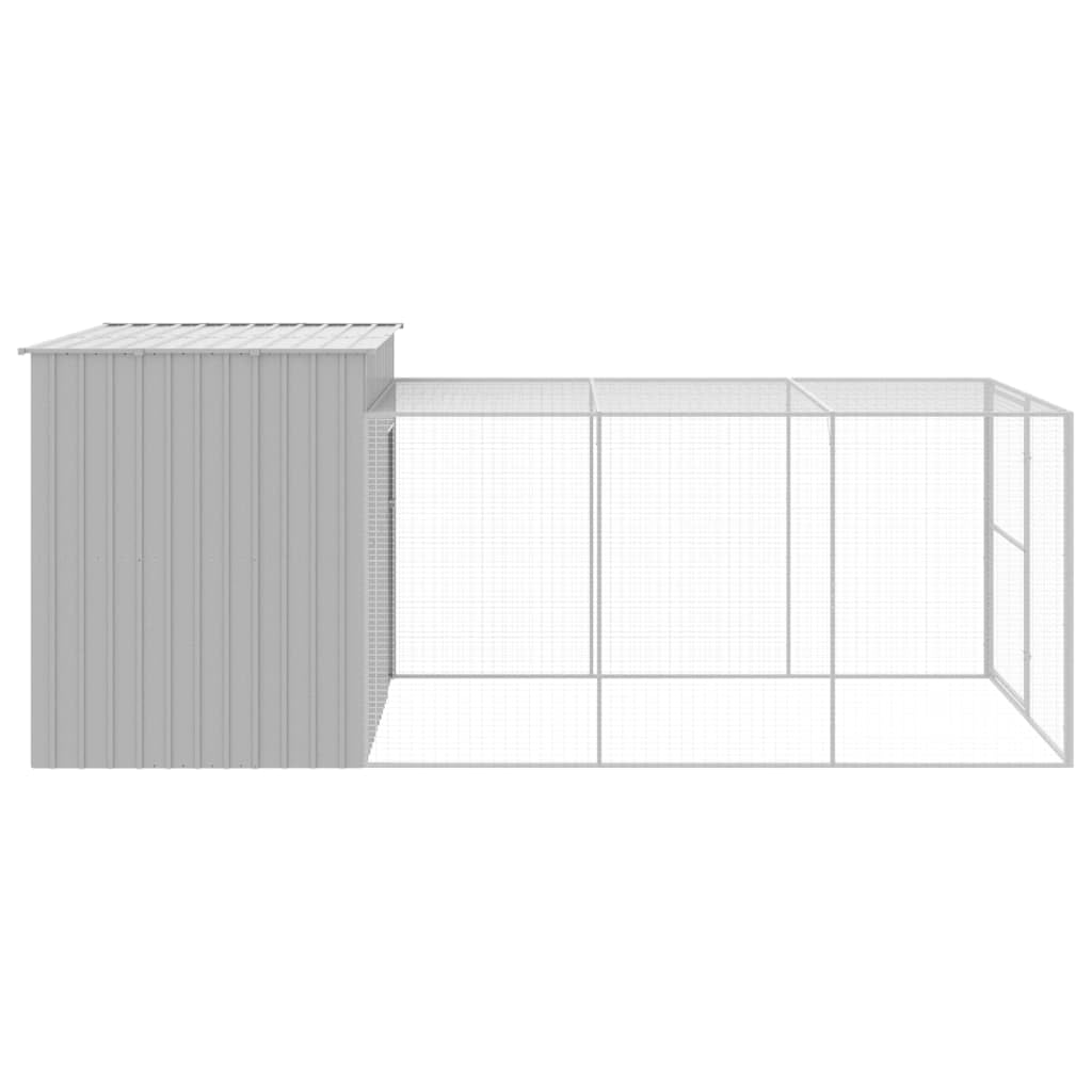 Outdoor Dog House with Extended Run Heavy Duty Galvanized Steel