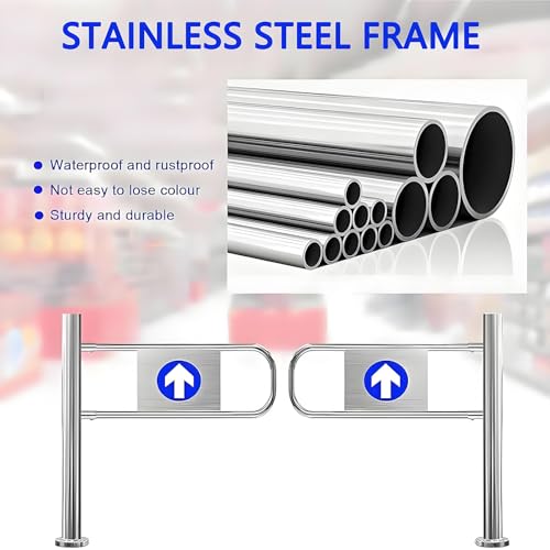 Automatic Rebound Swing Gate - One-Way Metal Entrance Door 90° Open Pedestrian Gate for Markets Libraries & Stores - Heavy-Duty Spring-Loaded Design 180x100cm Outdoor Safety Solution