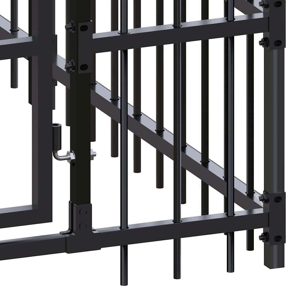 Steel Dog Kennel with Roof 119 ft