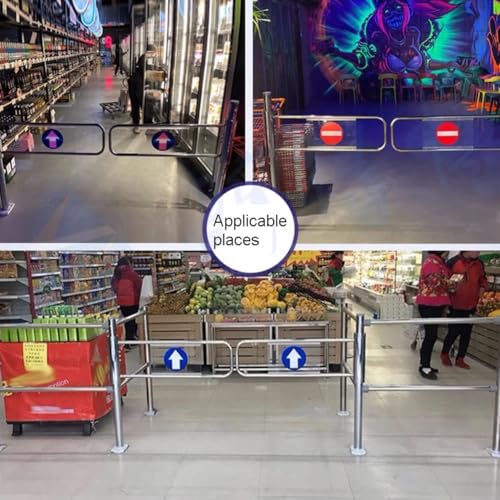 Universal Swing Gate for Supermarkets & Warehouses - Safety Entrance Gate with Guardrail, Automatic Closing Feature for Libraries & Stores