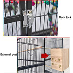 Bird Cage Large Metal Parrot Bird Cage Cockatiel Parakeet Canary Lovebird Budgie Parrotlet Finch Parrot Cage Pet Bird Cage with Wheel Birdcages Decor,White
