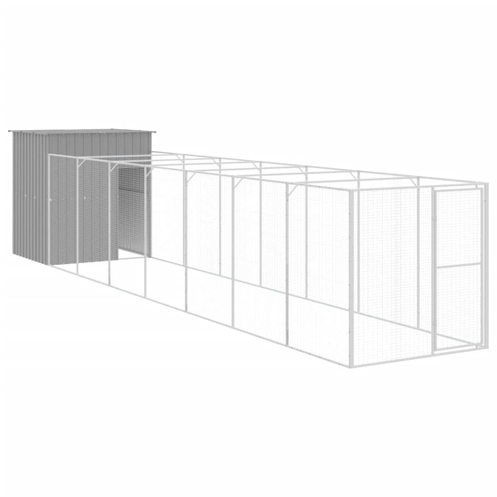 Dog House with Extended Run Galvanized Steel 65"x339.8"x71.3"