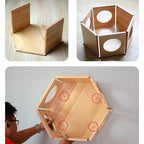 DIY Wall-Mounted Cat Climbing Frame Tree Toy Space Capsule Play House Cave Kitten Bed Wood Pet Furniture(E)