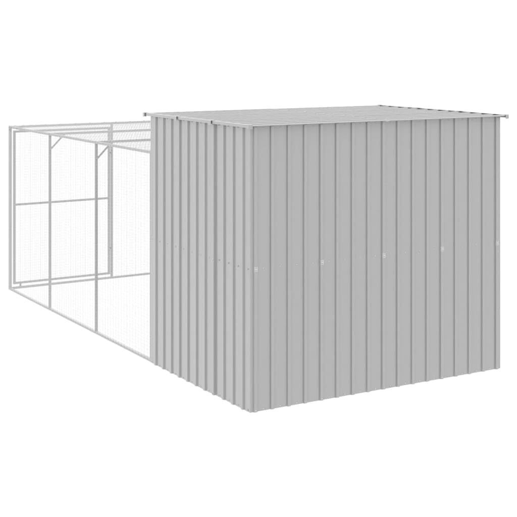 Outdoor Dog House with Extended Run Heavy Duty Galvanized Steel