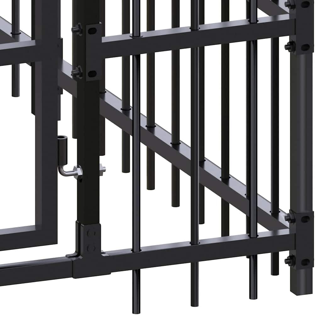 vidaXL Outdoor Dog Kennel Steel 198.4 ft²
