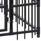 Large Dog Kennel - Outdoor Steel Playpen with Roof & Gate