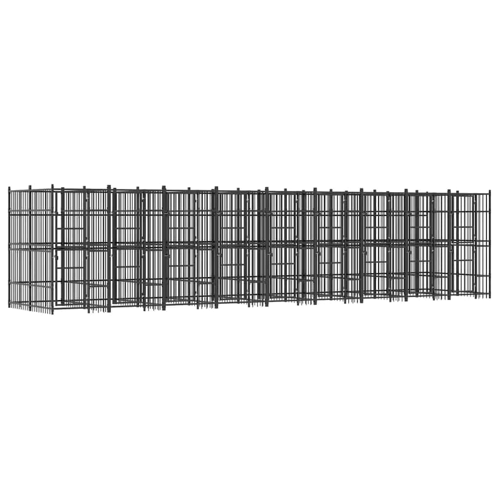 vidaXL Outdoor Dog Kennel Steel 198.4 ft²