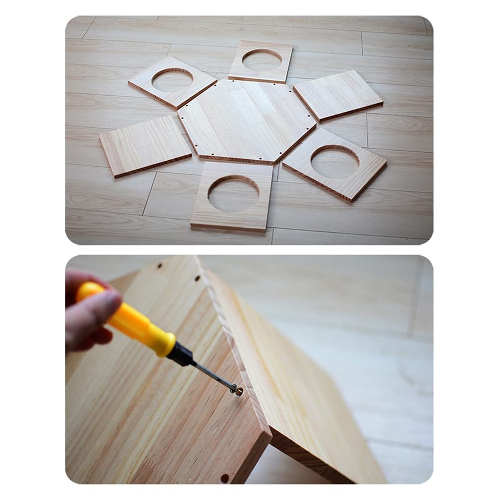 DIY Wall-Mounted Cat Climbing Frame Tree Toy Space Capsule Play House Cave Kitten Bed Wood Pet Furniture(E)