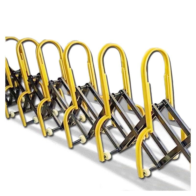 Expandable Folding Barricade - Retractable Mobile Safety Barrier with Wheels, Traffic Control, Driveway Gate for Construction Sites & Elevators, Yellow & Black, 3 x 0.85
