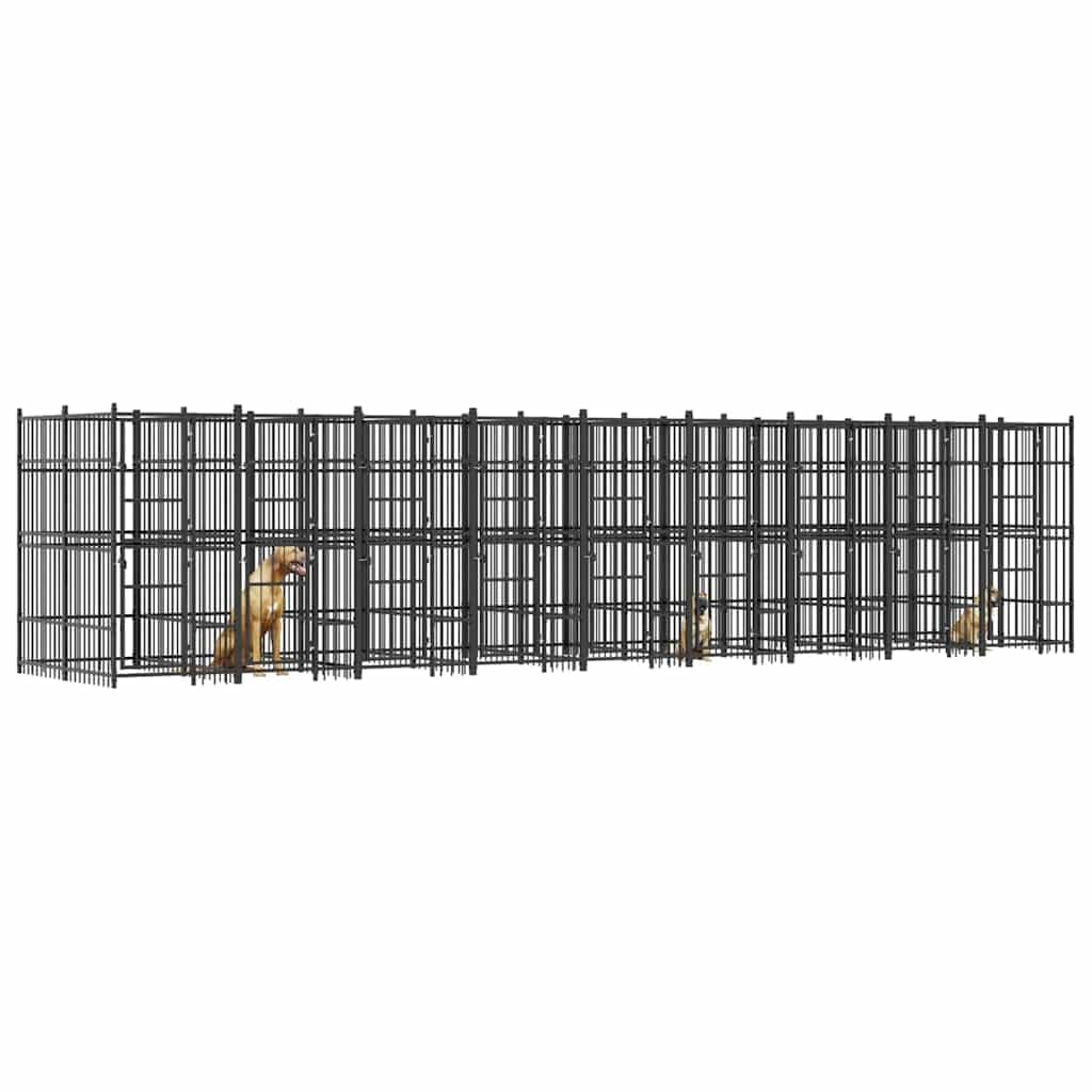 Dog Kennel, Heavy Duty Exercise Playpen, Lockable Gate, Black