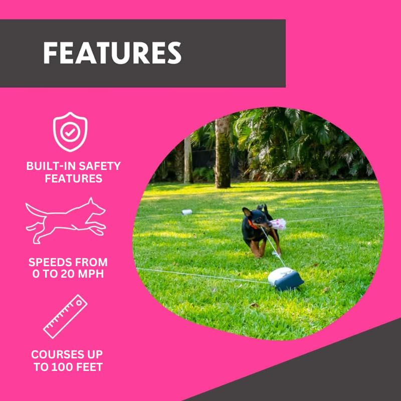 Swift Paws - Chase! - App-Control Dog Toy - Capture the Flag Lure Course - Interactive Dog Enrichment Toy