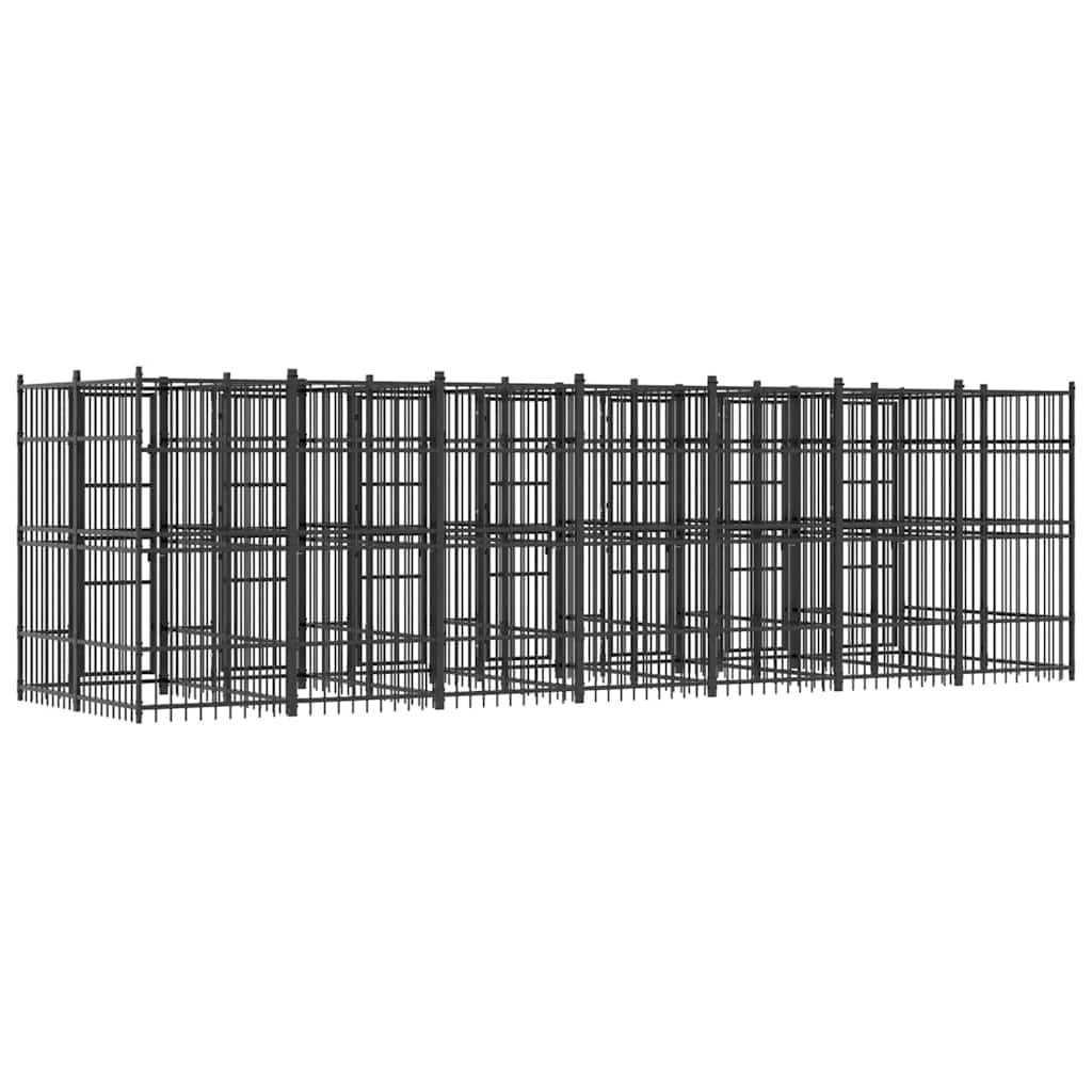 Steel Dog Kennel 138.9 ft Powder Coated Outdoor