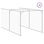 Outdoor Galvanized Steel Dog House with Extended Run Light Gray