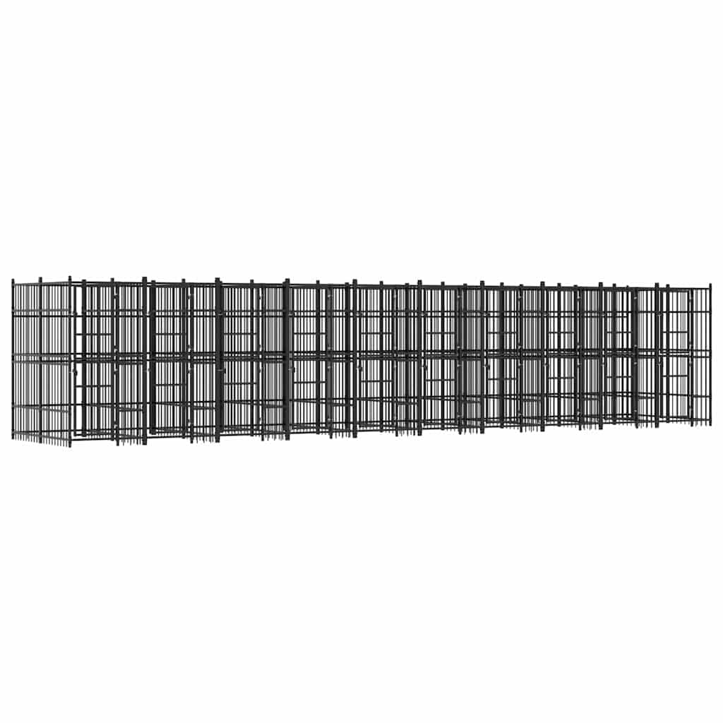 vidaXL Outdoor Dog Kennel Steel 198.4 ft²