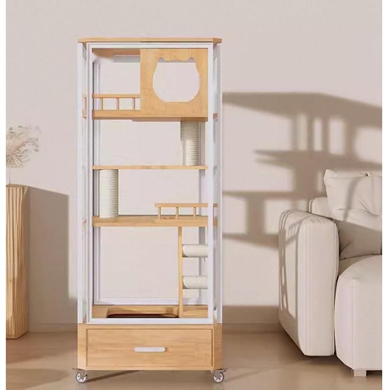 Luxury Pet House Chic Cat Villa Full-Spectrum Indoor Cat House Large Cat Cage for Home Use
