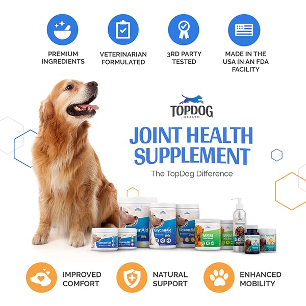 GlycanAid HA Advanced Joint Nutrition for Dogs (300 Chewable Tablets) Made in USA with USA Ingredients: Glucosamine HCL, Chondroitin, Hyaluronic Acid, MSM