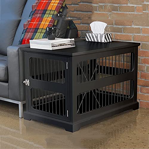 pet Crate Multi-Functional Pet Cage Crate, Indoor Dog Crate Furniture, End Table with Safety Lock, Pet Home Dog Kennel for Small and Medium Dog (Color : Schwarz)