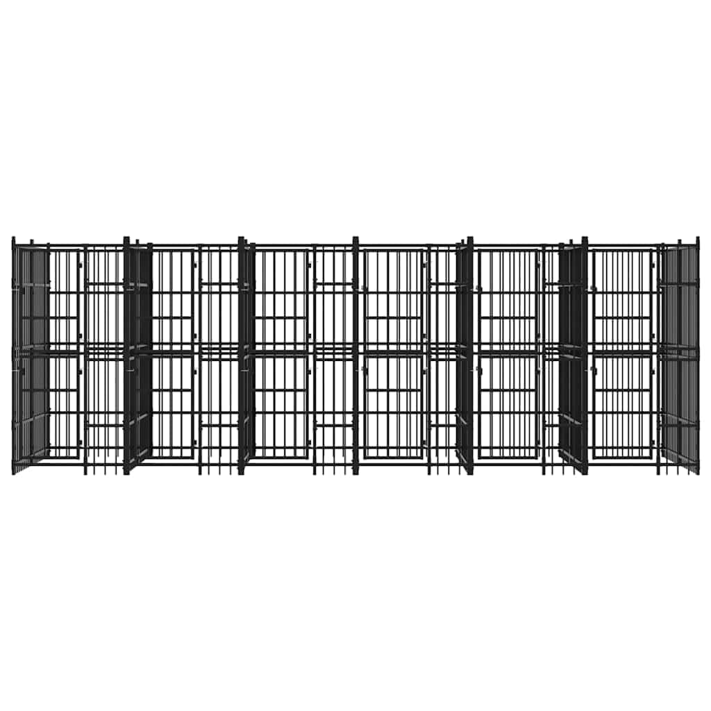 Outdoor Dog Kennel Heavy Duty Steel Exercise Pen, Extra Large Pet Playpen with Lockable Door for Backyard, 226.8 x 75.6 x 78.7 Inches
