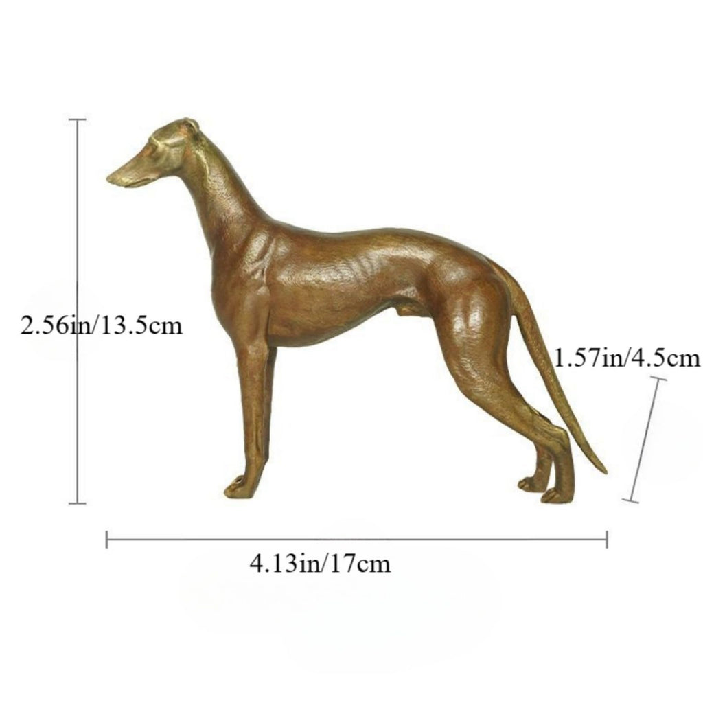 Handmade Brass Greyhound Statue Figurine, Creative Pet Dog Sculpture Home Office Living Room Study Porch Decor Craft Collection Ornament