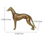 Handmade Brass Greyhound Statue Figurine, Creative Pet Dog Sculpture Home Office Living Room Study Porch Decor Craft Collection Ornament