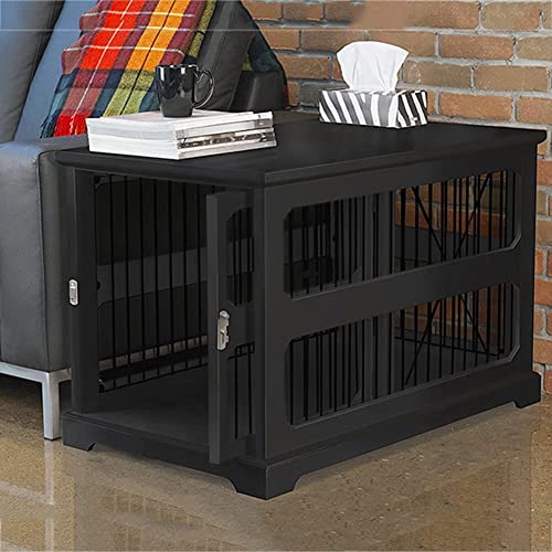pet Crate Multi-Functional Pet Cage Crate, Indoor Dog Crate Furniture, End Table with Safety Lock, Pet Home Dog Kennel for Small and Medium Dog (Color : Schwarz)