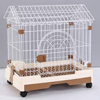 pet Crate Dog Cage from Small to Large, Durable Dog Crate Dog Kennel Metal Wire Single Door Folding Pet Animal Pet Cage for Crate Training, Travel (Color : M)