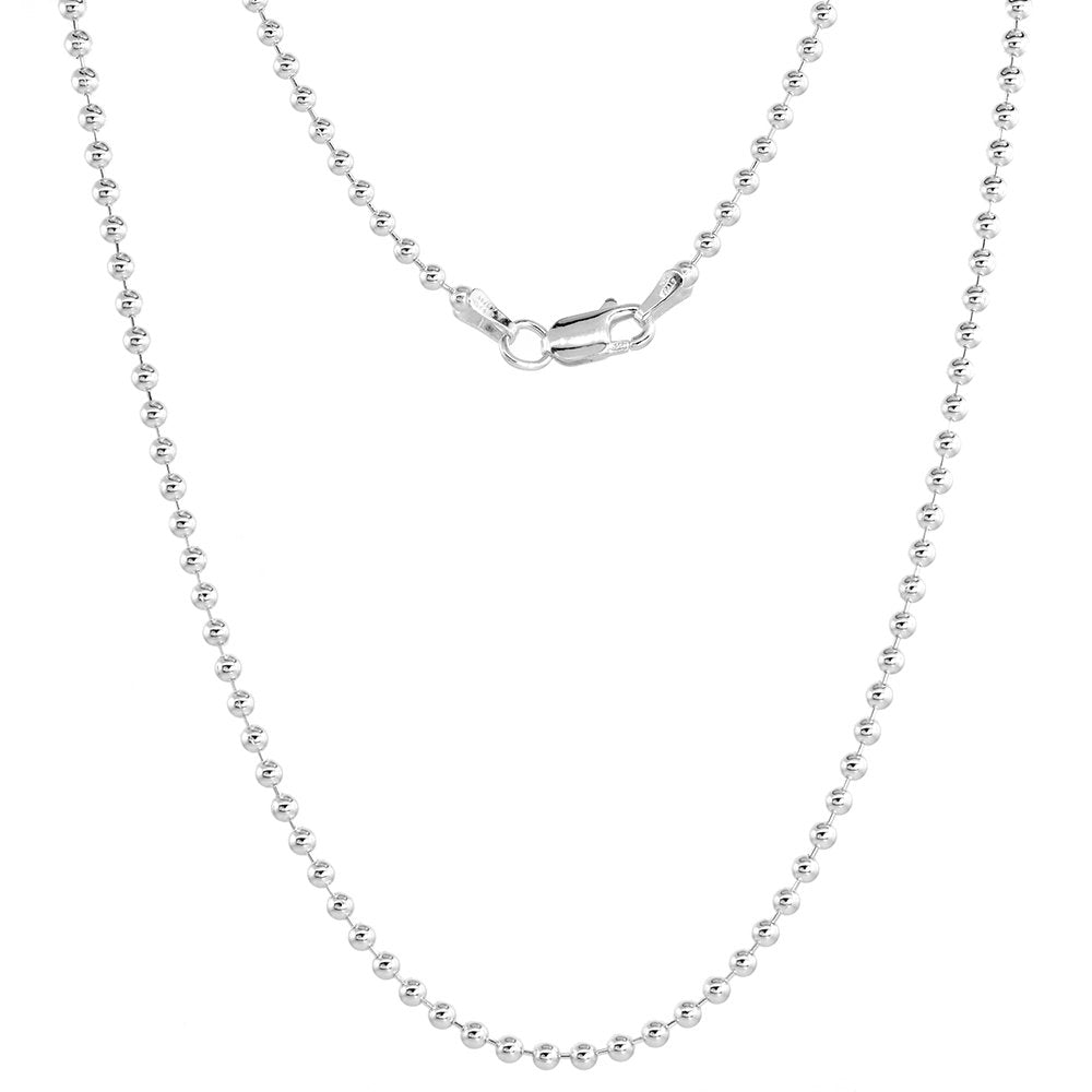 3 Sizes Plain Sterling Silver Dog Tag Necklace for Men & Women Polished Finish Nickel Free Italy Available with or Without Chain