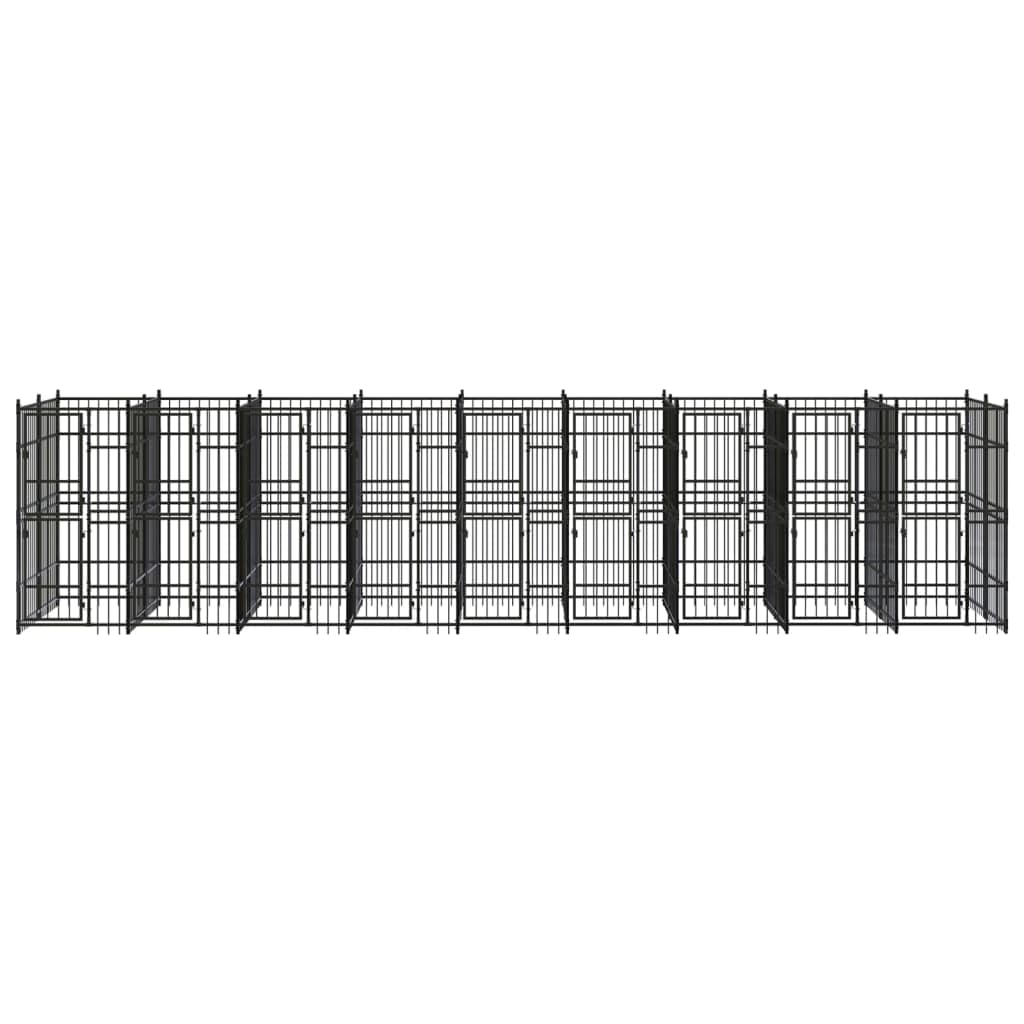Outdoor Dog Kennel Steel 178.6 ft² Large Pet Playpen with Lockable Door, Heavy Duty Powder Coated Exercise Pen for Dogs, Secure Training Enclosure for Backyard Garden Use