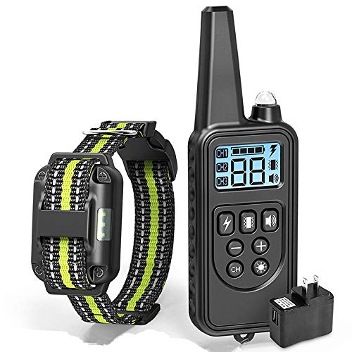 Dog Training Collars Large Shock Collar for Dogs with Remote for Large Dogs Waterproof USB Rechargeable Dog Remote Trainer with Vibration and Beep Mode 800 Yards Range Anti Bark