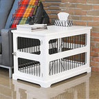 pet Crate Multi-Functional Pet Cage Crate, Indoor Dog Crate Furniture, End Table with Safety Lock, Pet Home Dog Kennel for Small and Medium Dog (Color : White)