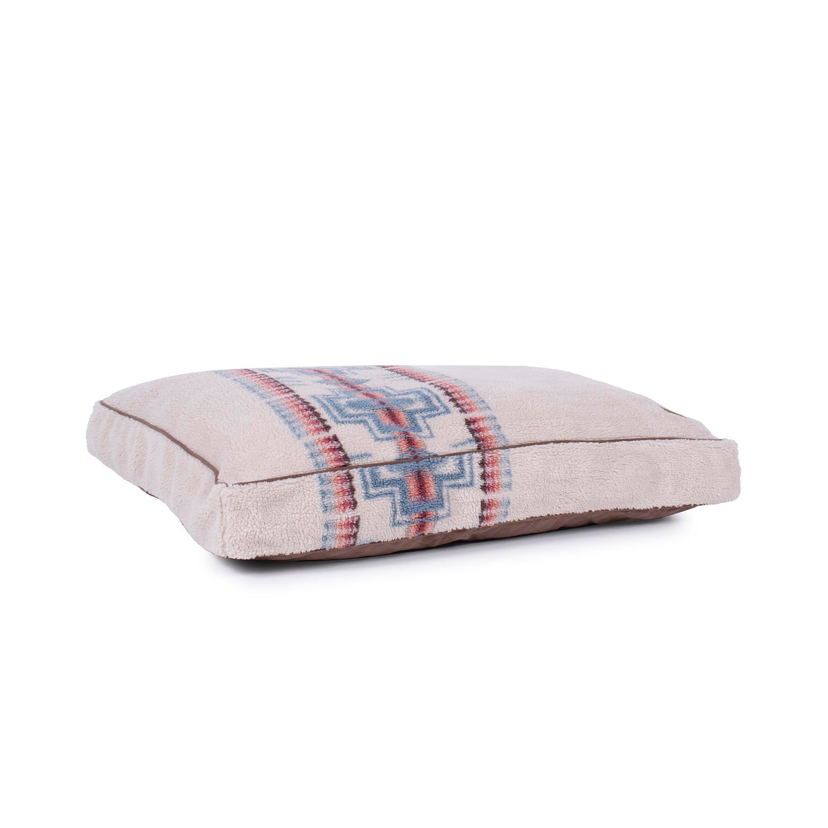 Pendleton Berber Dog Bed, Plush Pet Napper with Faux Suede Reverse and Removable Washable Cover, Rectangle Pet Bed, Large, Harding Tonal Natural