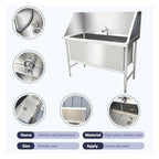 Stainless Steel Dog Grooming Bath Tub - 31.5" Wide, 15.7" Deep, Ideal for Easy Pet Washing & Grooming at Home, Durable, Easy to Clean, Perfect for Large Dogs