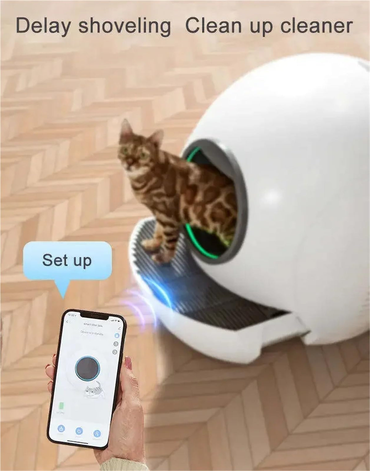 Self-Cleaning Cat Litter Box with APP Control