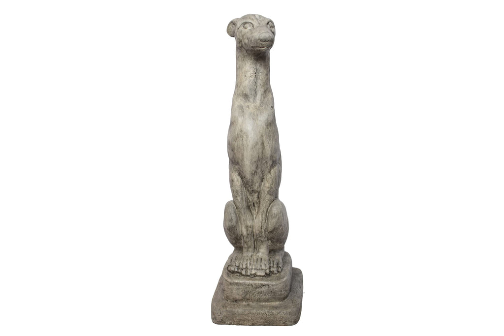 Solid Rock Stoneworks Sm Whippet Dog Garden Statue- 20" Tall- PreAged