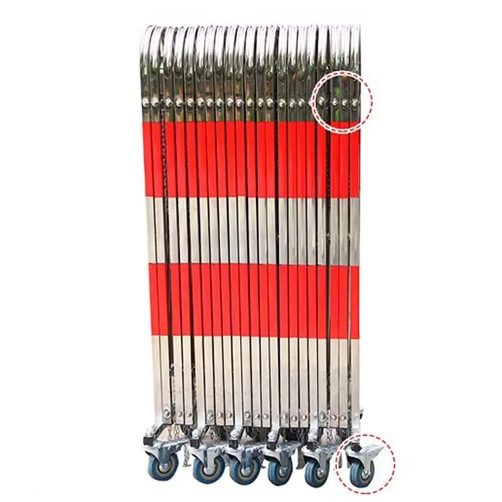 Barriers, Expandable Barrier Gate Folding Security Barricade Stainless Steels 360° Rolling Barricade Gate for Driveway Garage Quickly Block Off Any Area,Multicolor-1.5x8m